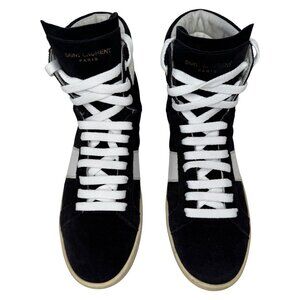 Saint Laurent SL/02H Size 39.5 high-top sneakers Black Suede